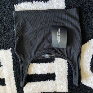 PLT black ribbed tank